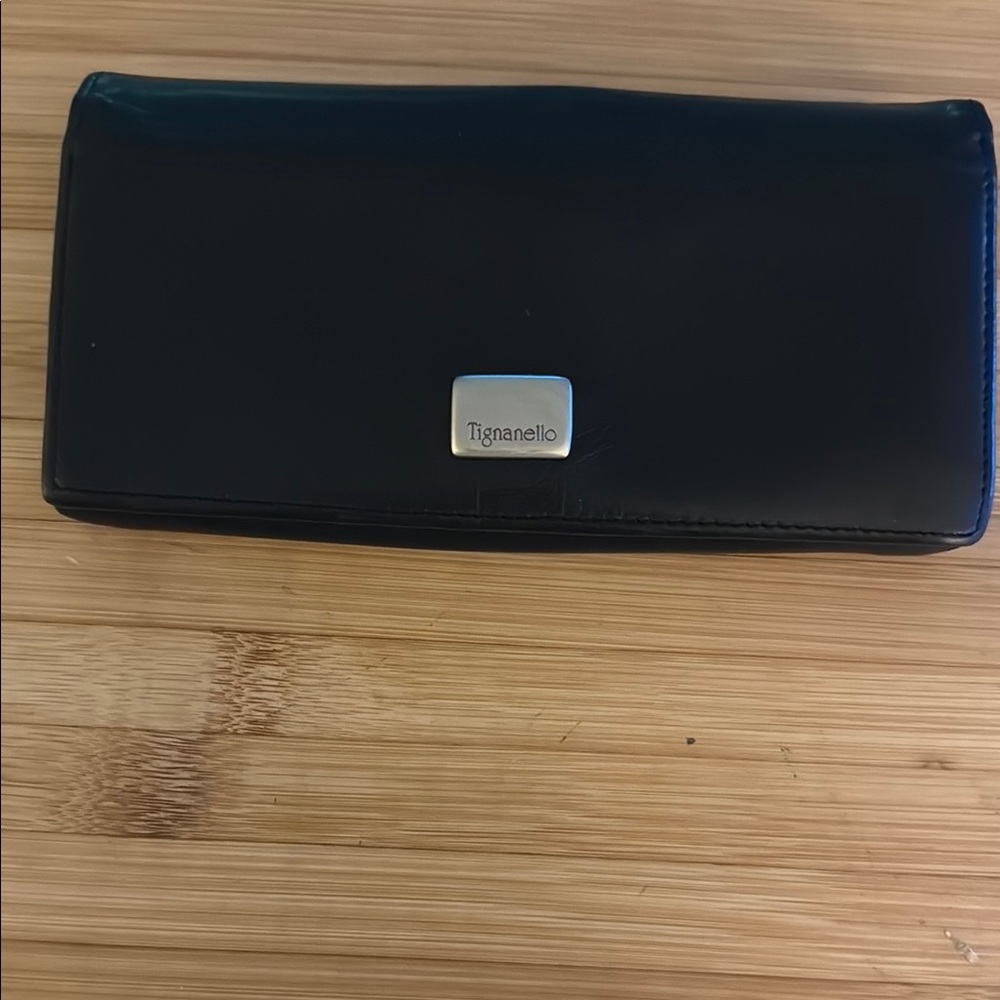 Tignanello Black Leather Clutch wallet